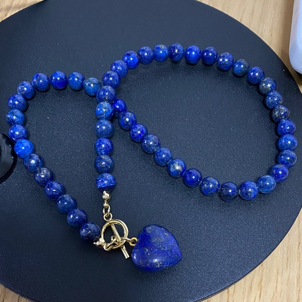 Lapis Lazuli Heart Bead - Picture 6 of 8